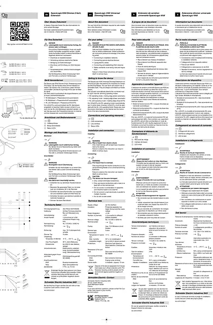 schneider施耐德SpaceLogic KNX 通用调光扩展模块_ MTN6810-0102_ 安装和连接 (ZH)
